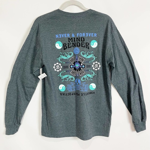 Abound Other - Abound Mens Tshirt Medium Gray Long Sleeve Mind Bender Graphic NWT